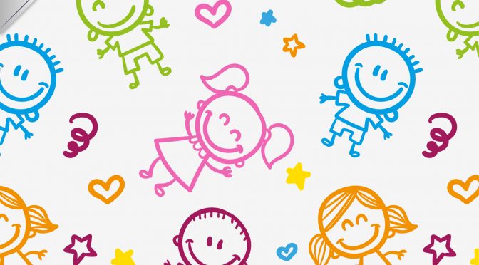 טפט ומוטבעות עליו דמויות צבעוניות של ילדים