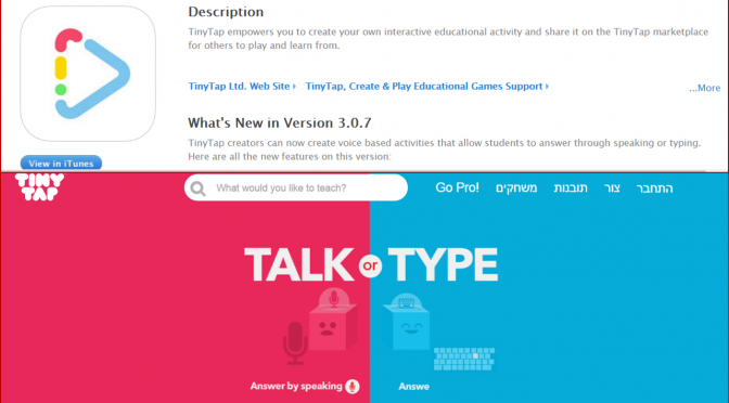 tinytap אפליקציית טייניטאף כפי שמופיעה באפסטור של אפל